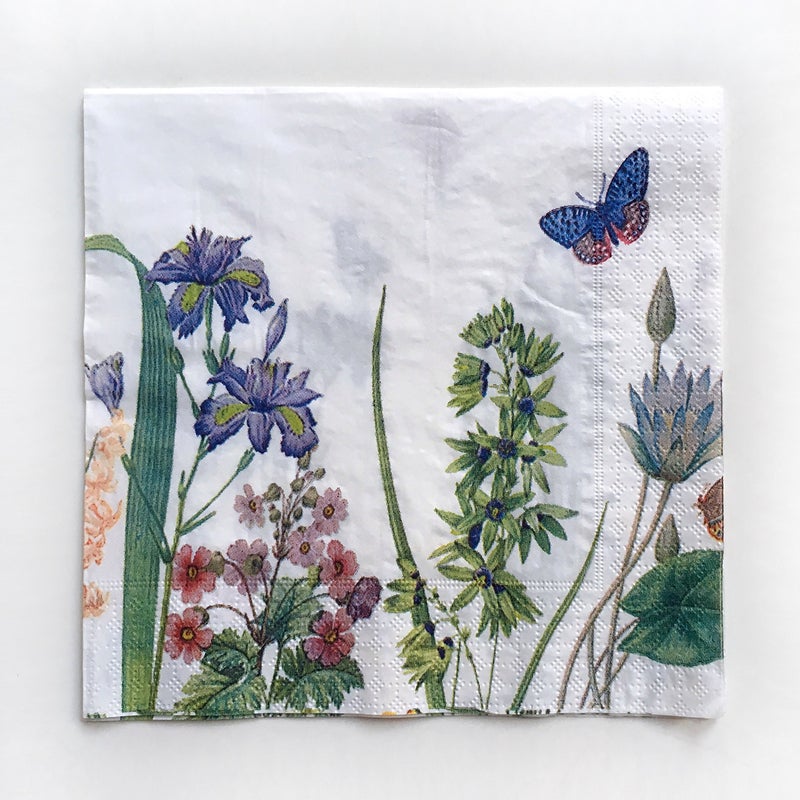 Zelten Colored Paper Napkins, 20 Count Shabby Chic Napkins for Wedding, Dinner Tea Party Shower (Iris & Butterfly) - Image 3
